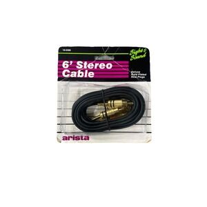 6' Stereo Cable Deluxe Gold Plated Arista Sight & Sound 18-5390 RCA Plugs NEW